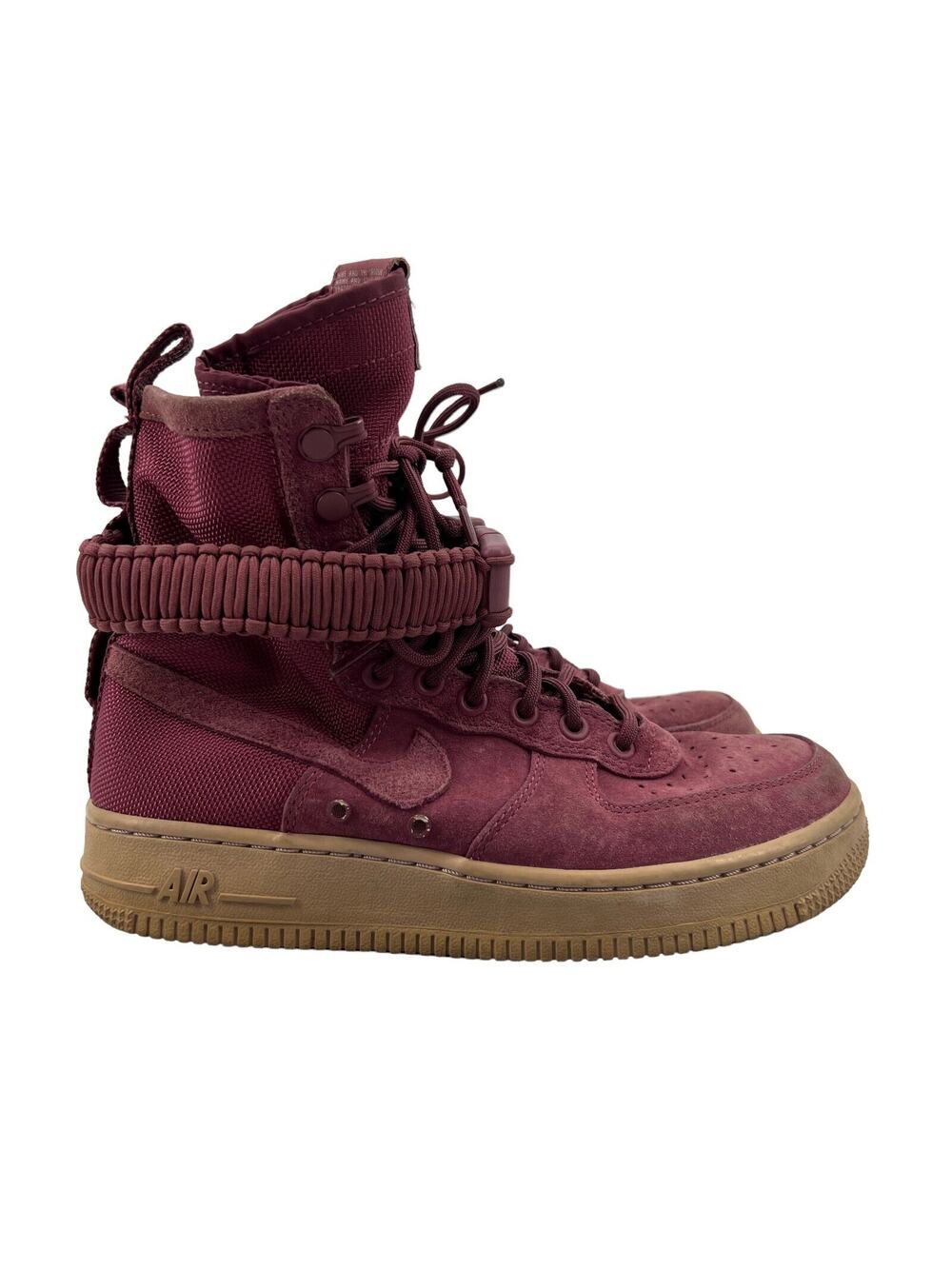 Nike Women 7.5 Air Force 1 High Sneaker Ankle Strap Vintage Wine Shoe AJ1700-600